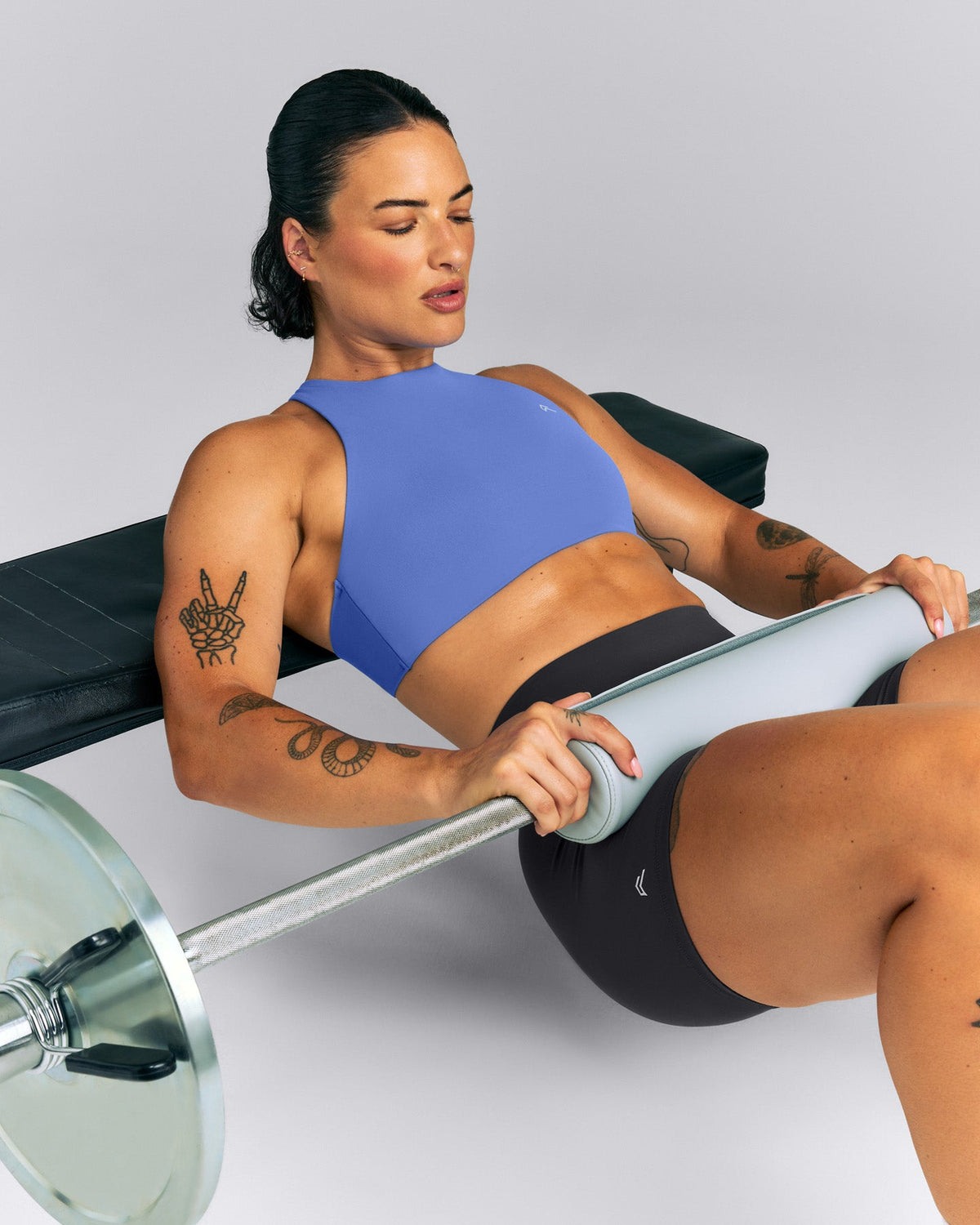 EasyLift™ High Neck Sports Bra | Glaucous Blue