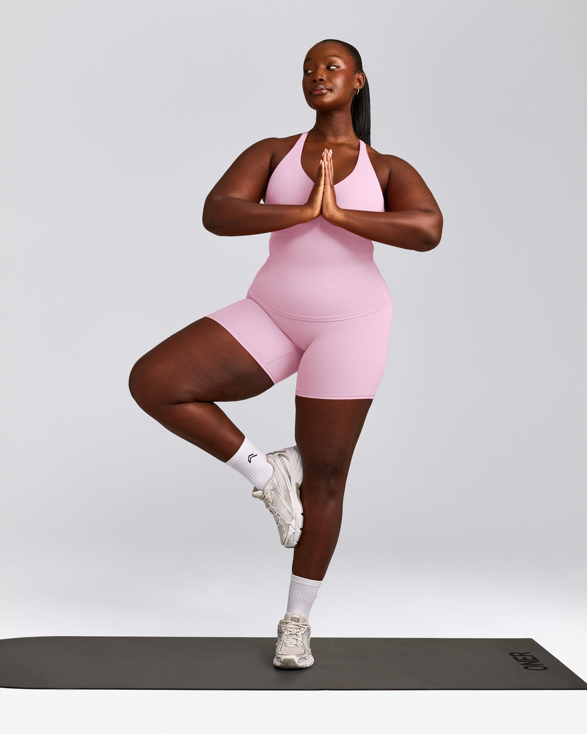 SoftMotion™ Racer Back Tank Top with Built in Bra Shelf | Chalk Pink