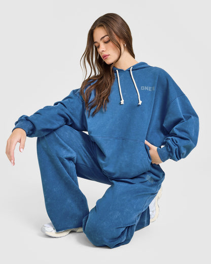 Raw Lounge Oversized Hoodie | Washed Ocean Blue