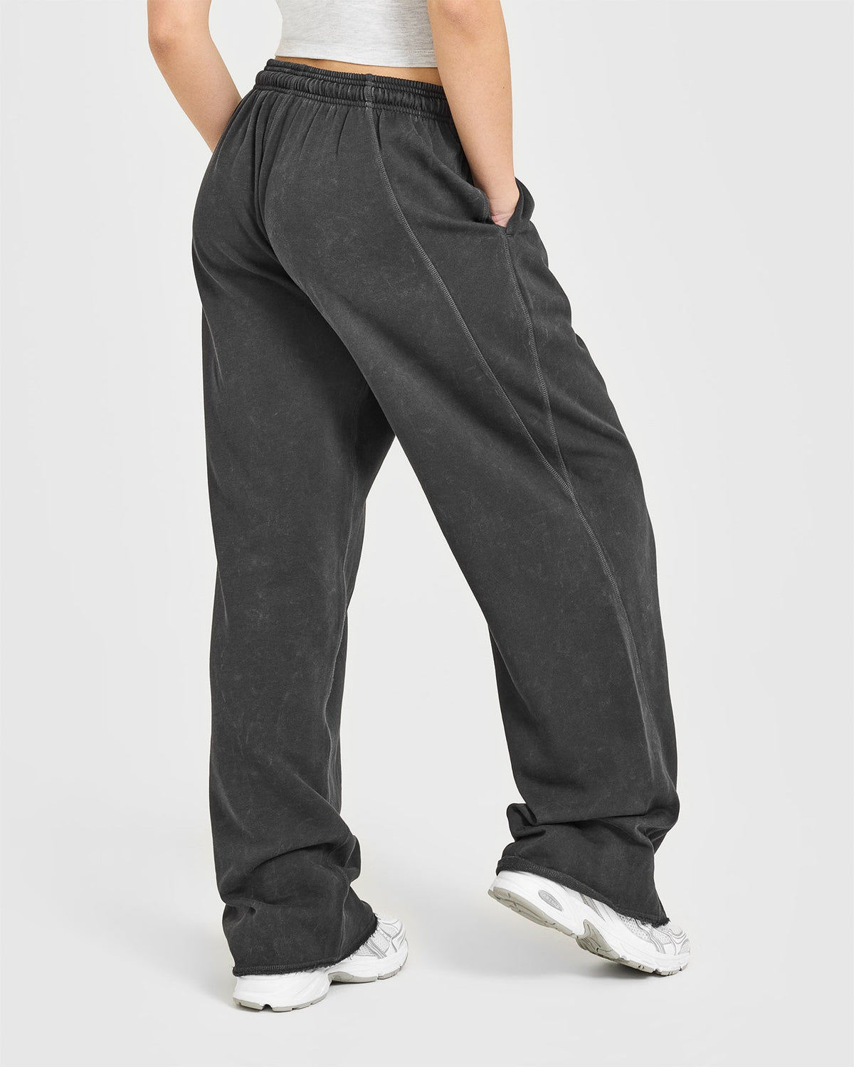 Raw Lounge Wide Leg Sweatpants | Washed Black