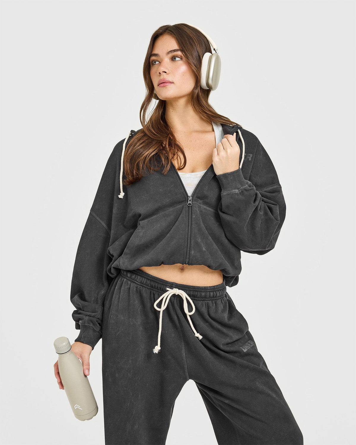 Raw Lounge Wide Leg Sweatpants | Washed Black