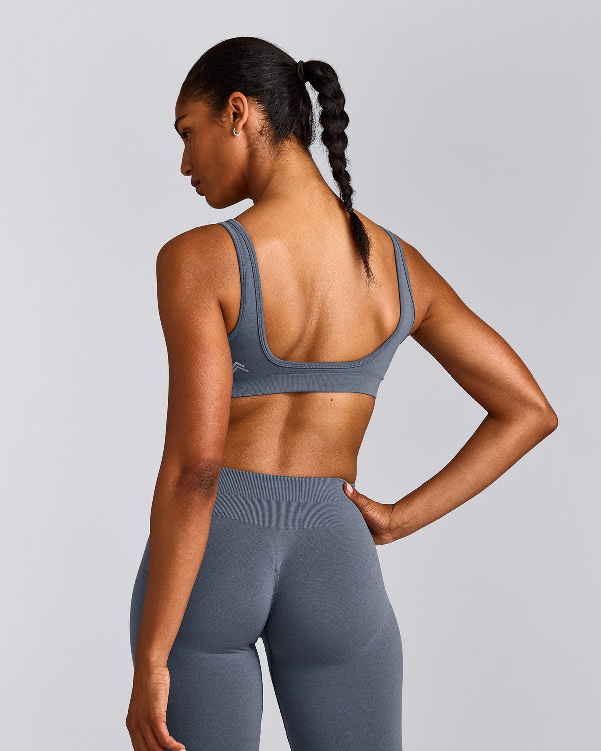 EffortlessLift™ Square Neck Sports Bra | Light Granite Blue