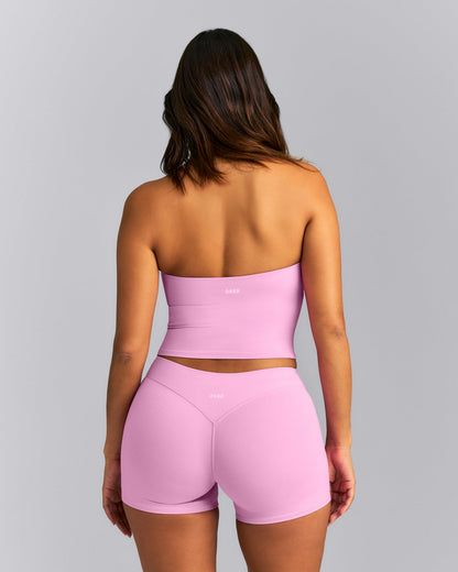 SoftMotion™ Strappy Halter Neck Mid Tank Top with Built in Bra Shelf | Rose Pink