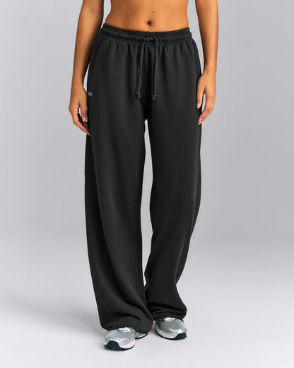 Cotton Vintage Lounge Wide Leg Sweatpants | Washed Black