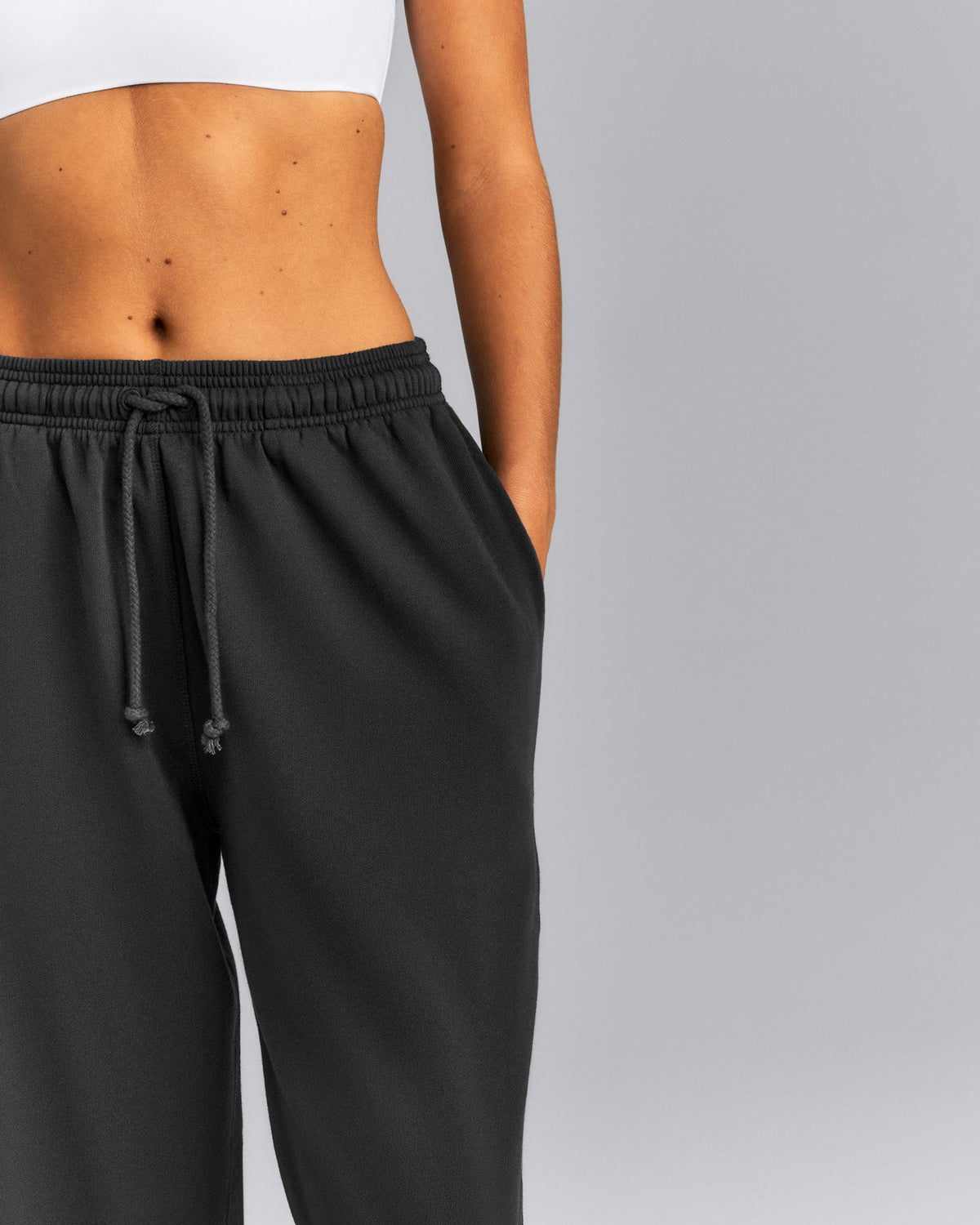 Cotton Vintage Lounge Wide Leg Sweatpants | Washed Black