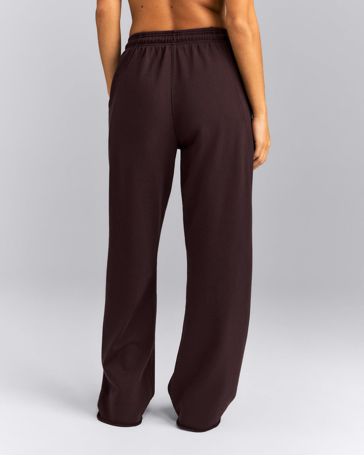 Cotton Vintage Lounge Wide Leg Sweatpants | Washed Plum Brown