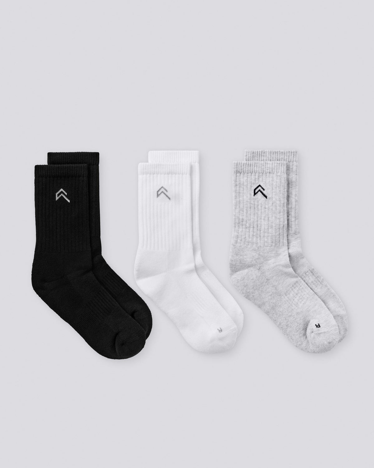 Crew Socks 3 Pack | Gray/White/Black