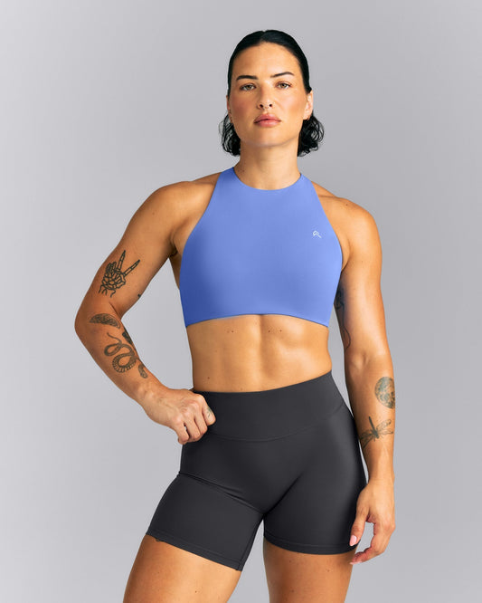 EasyLift™ High Neck Sports Bra | Glaucous Blue