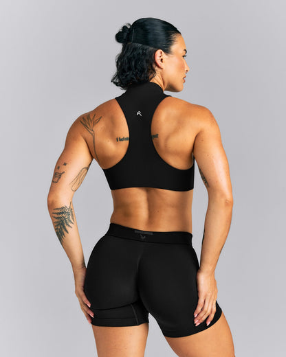 EasyLift™ Zip High Neck Sports Bra | Black