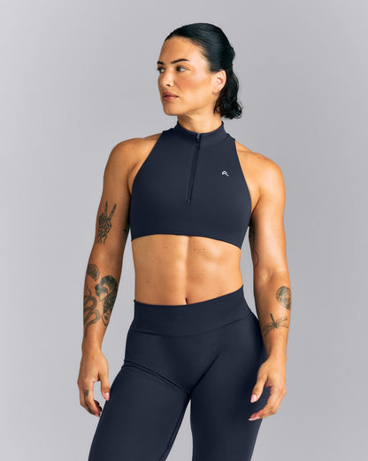 EasyLift™ Zip High Neck Sports Bra | True Blue