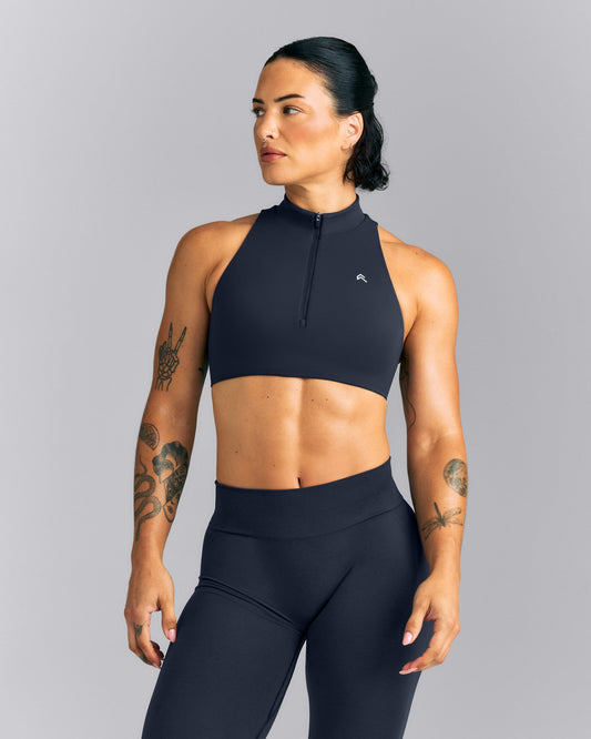 EasyLift™ Zip High Neck Sports Bra | True Blue