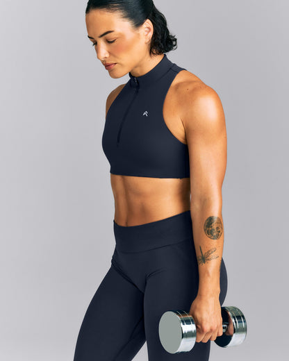EasyLift™ Zip High Neck Sports Bra | True Blue