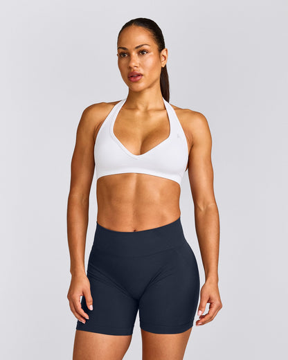 EffortlessLift™ Seamless Halter Neck Sports Bra | White