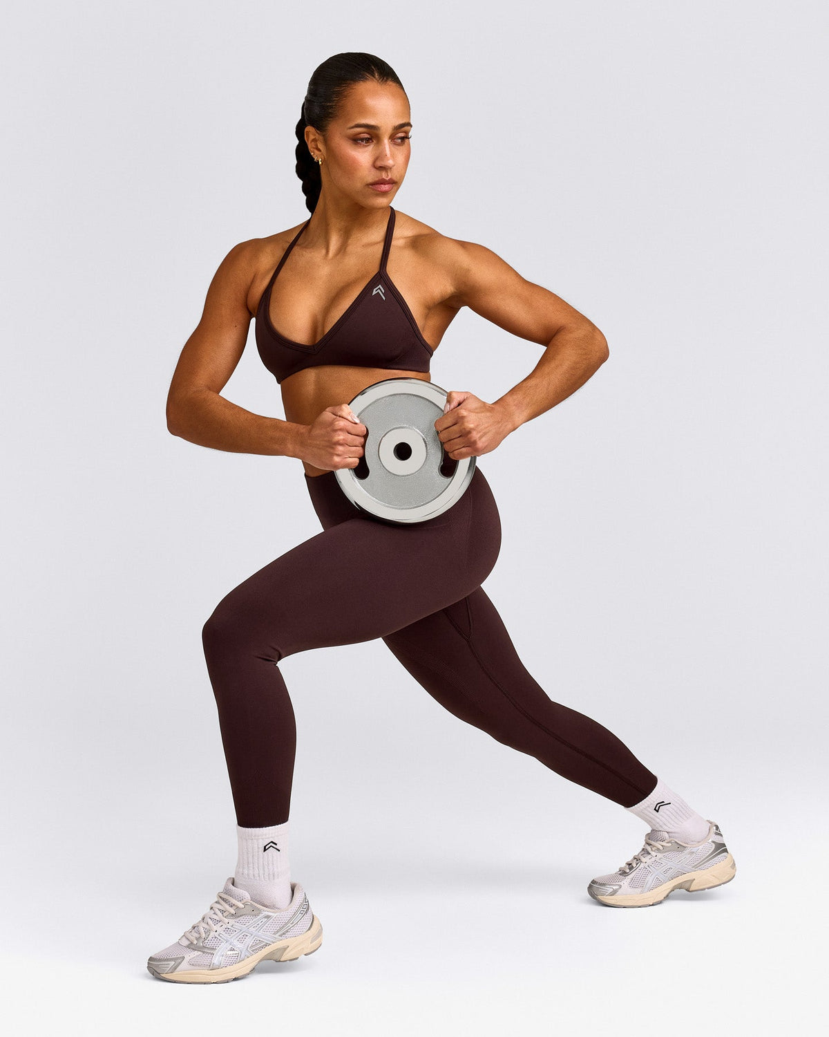 EnhanceLift™ Seamless Minimal Halter Neck Bralette | Plum Brown