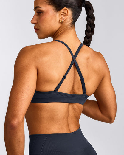 EnhanceLift™ Seamless Strappy Sports Bra | True Blue