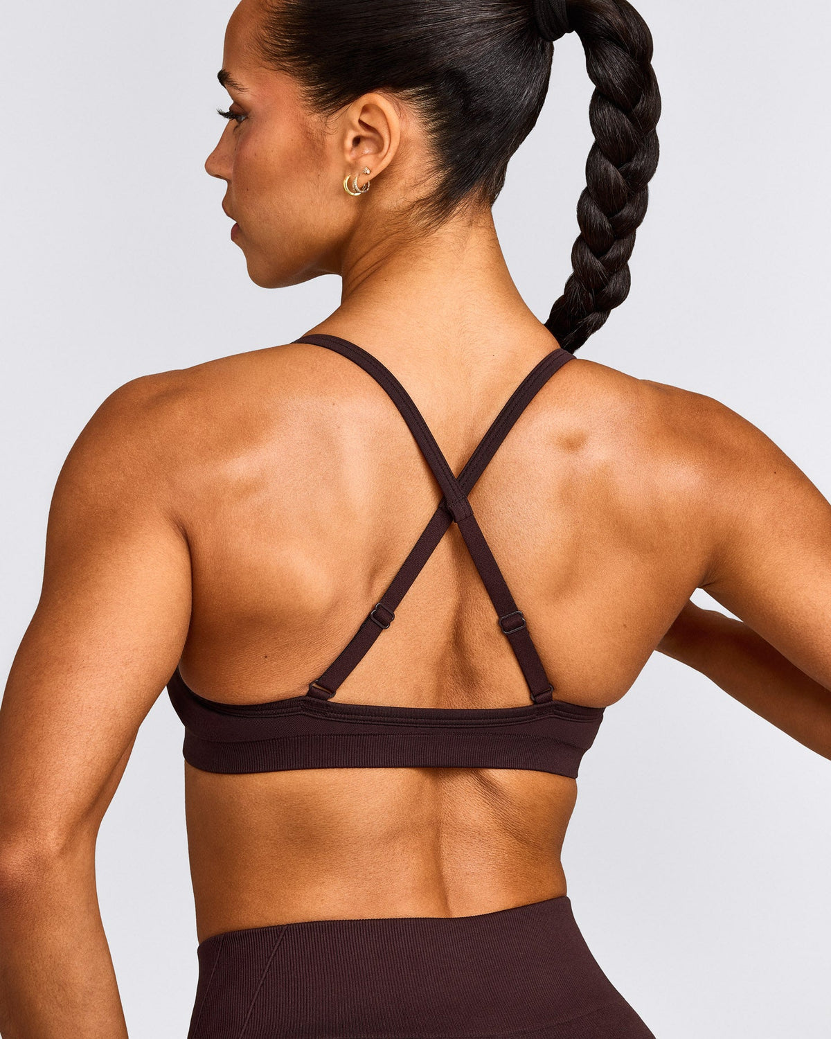 EnhanceLift™ Seamless Strappy Sports Bra | Plum Brown