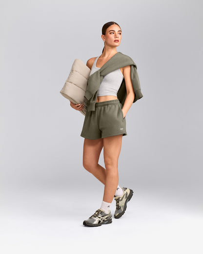 Foundations Cosy Oversized Shorts | Alpine Green