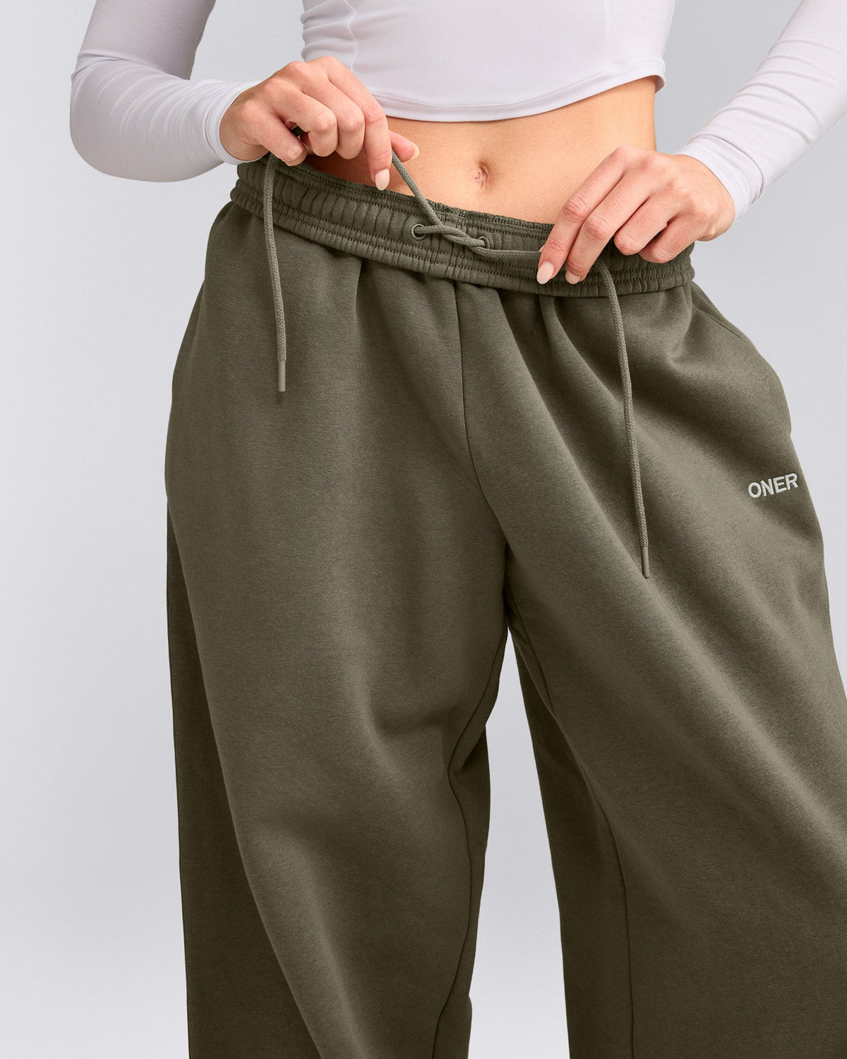 Foundations Cosy Oversized Straight Leg Sweatpants | Alpine Green