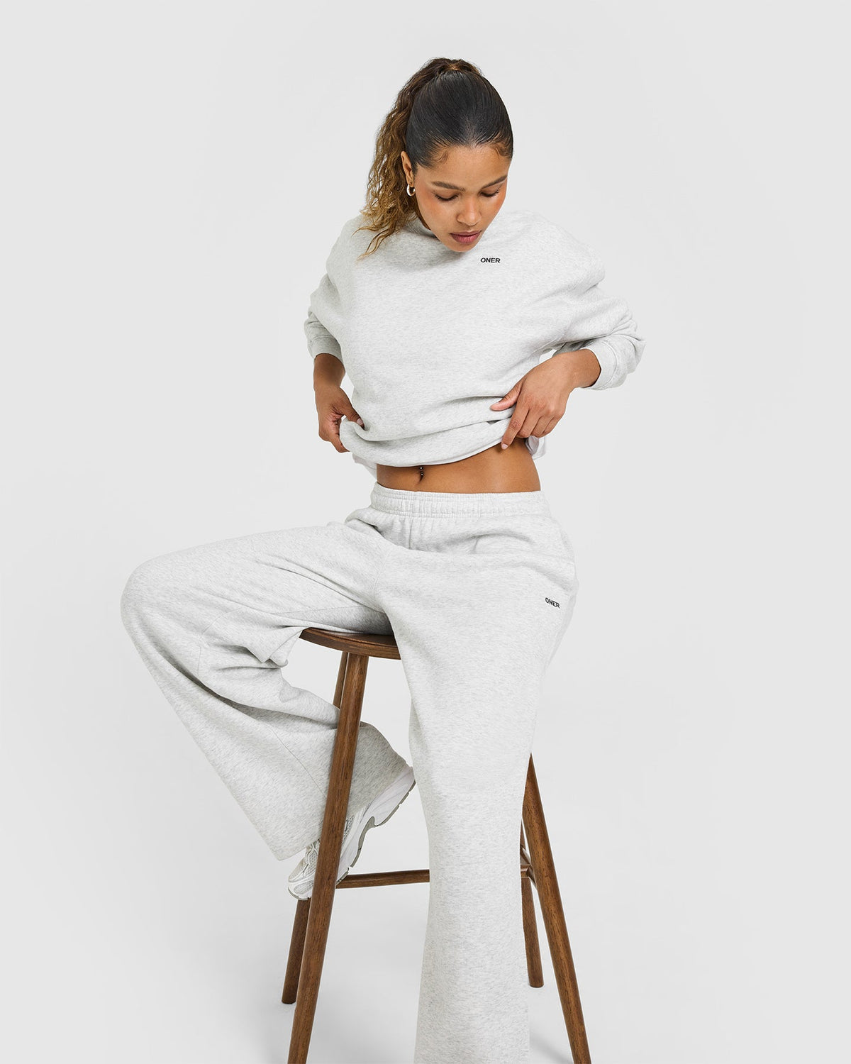 Foundations Oversized Sweatshirt | Light Gray Marl