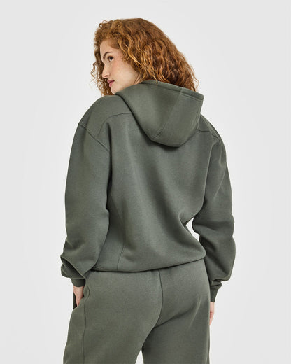 Foundations Zip Up Hoodie | Dark Khaki
