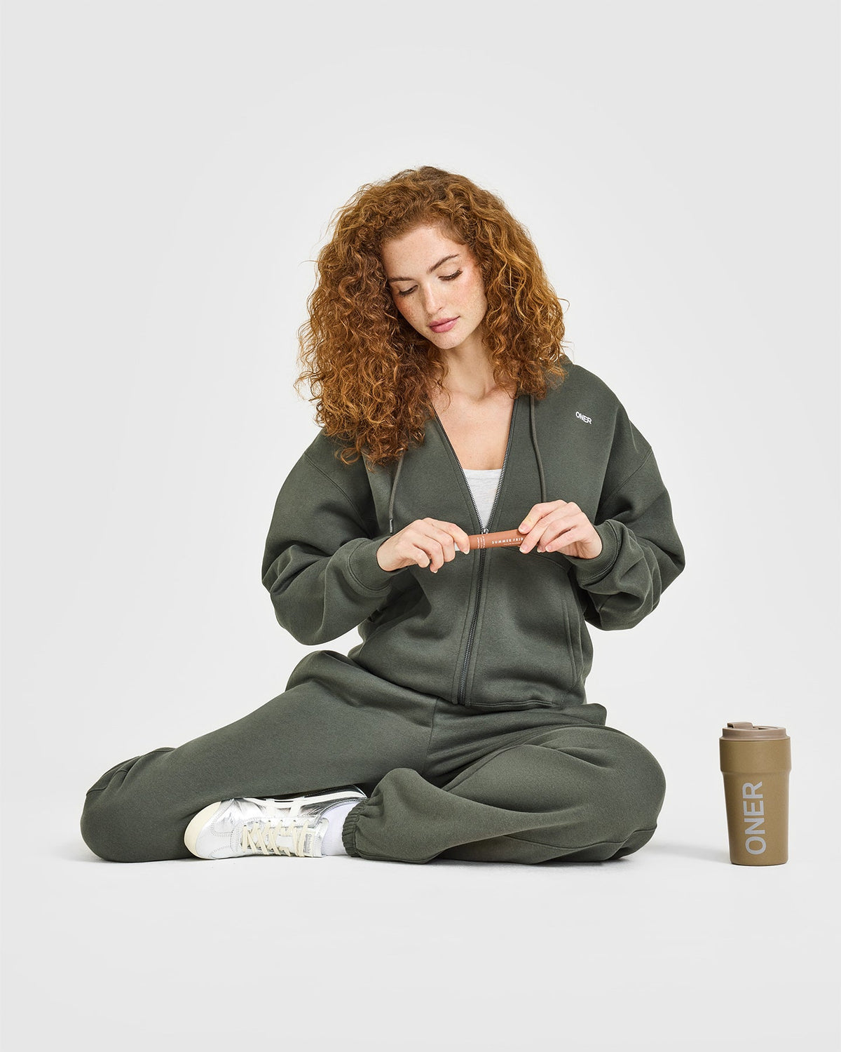 Foundations Zip Up Hoodie | Dark Khaki