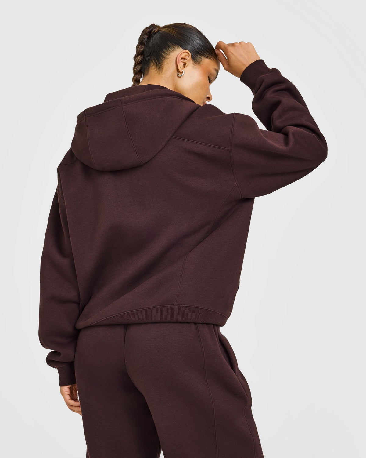 Foundations Zip Up Hoodie | Plum Brown