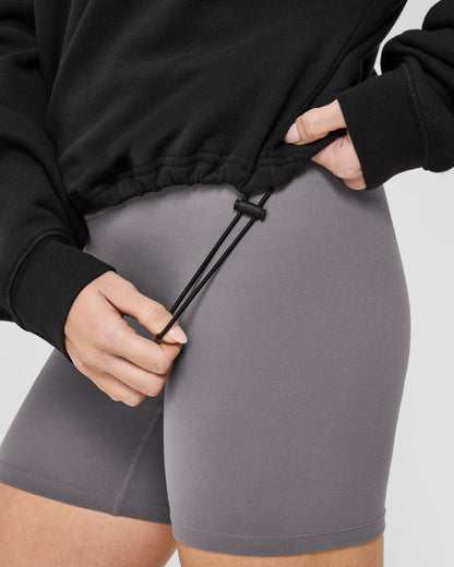 Mid Weight 1/4 Zip Sweatshirt | Soft Black