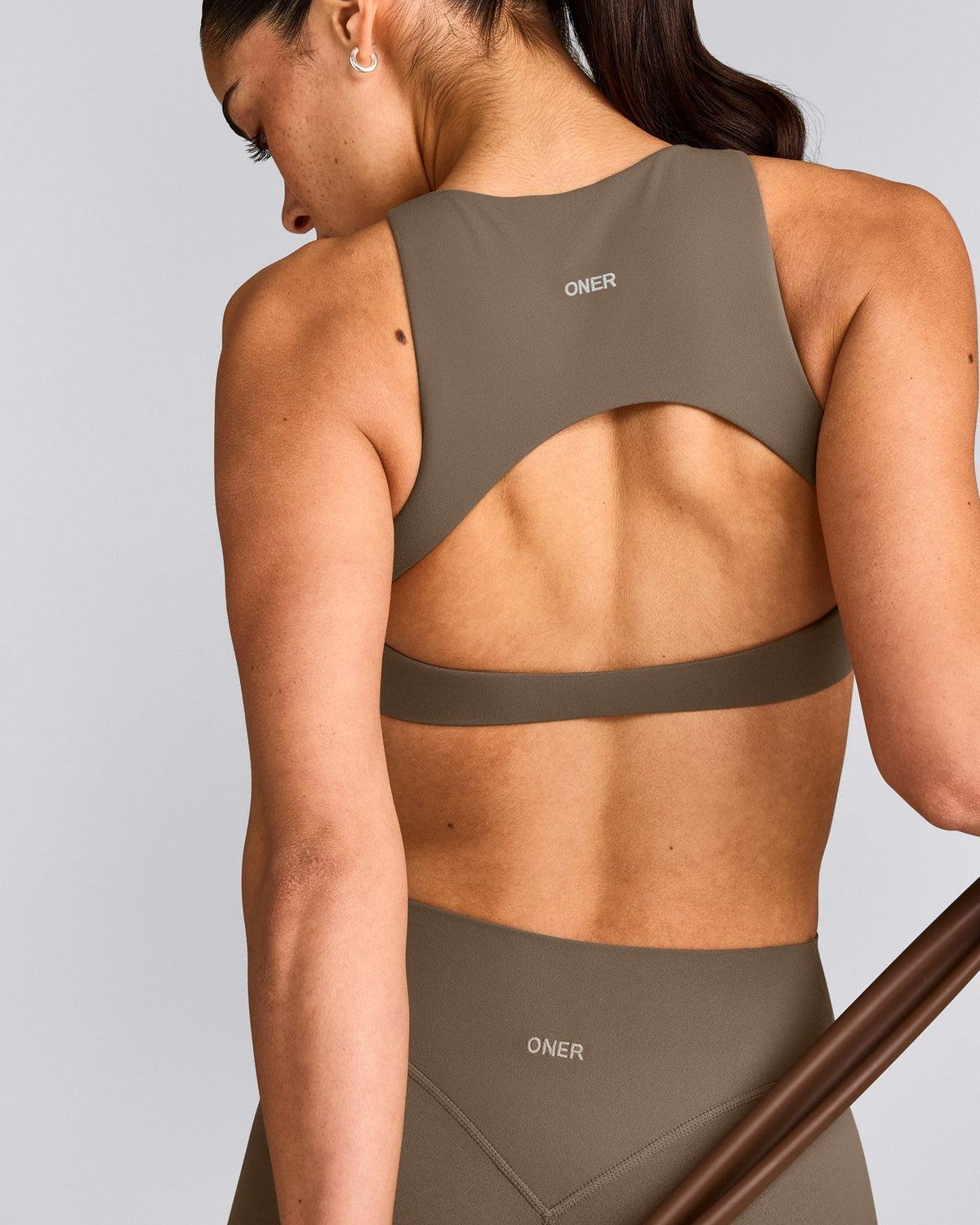 SoftMotion™ High Neck Sports Bra | Moss Brown
