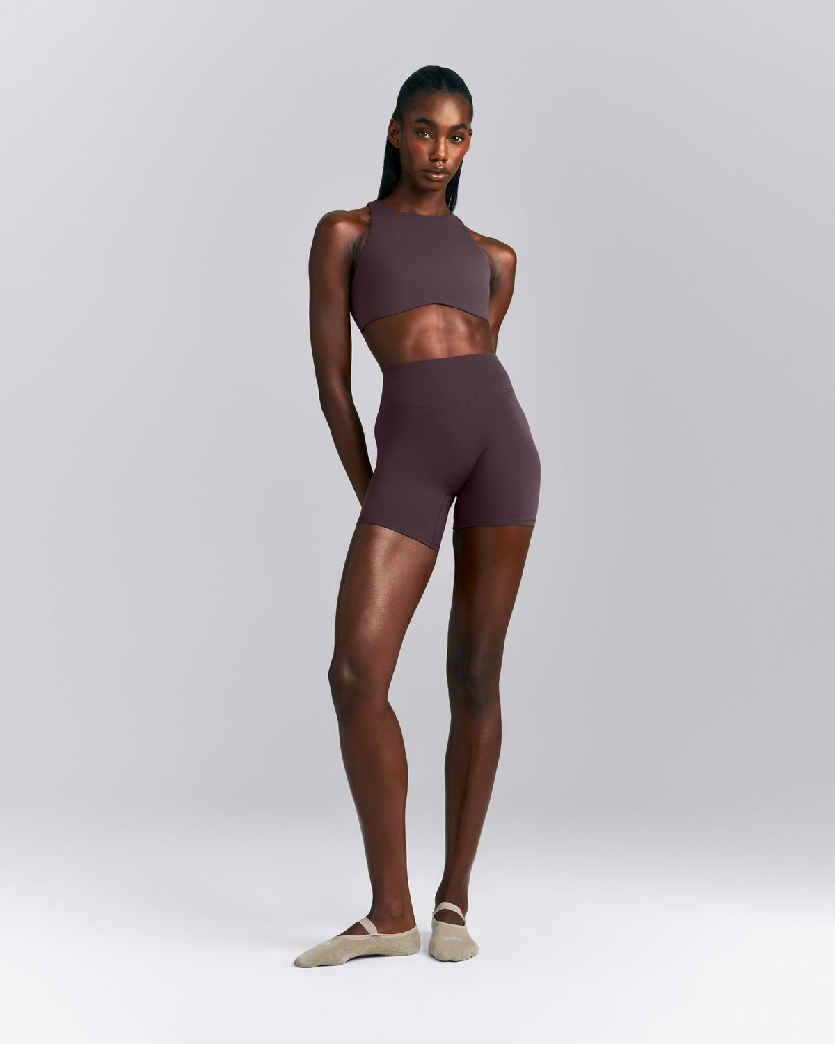 SoftMotion™ High Neck Sports Bra | Dark Umber Brown