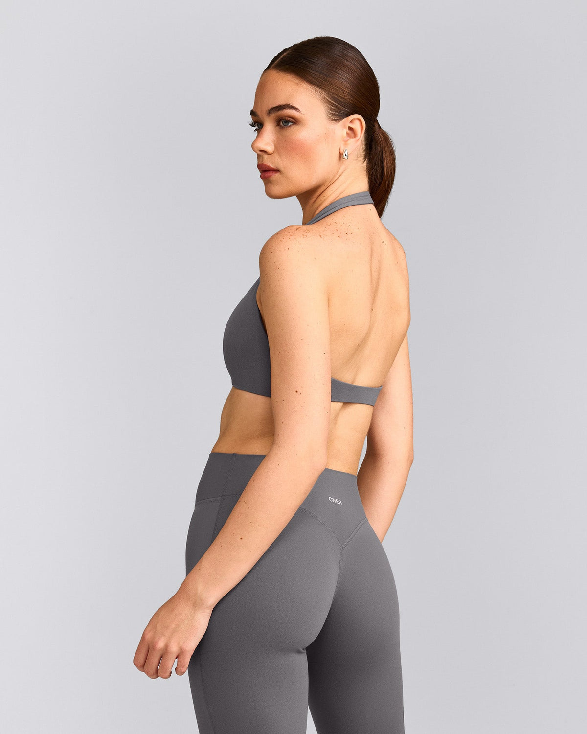 SoftMotion™ Minimal Halter Neck Bralette | Ash Gray