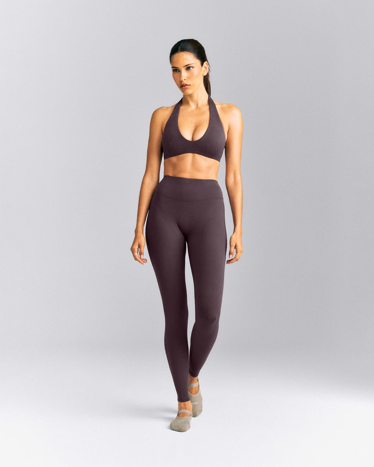 SoftMotion™ Minimal Halter Neck Bralette | Dark Umber Brown