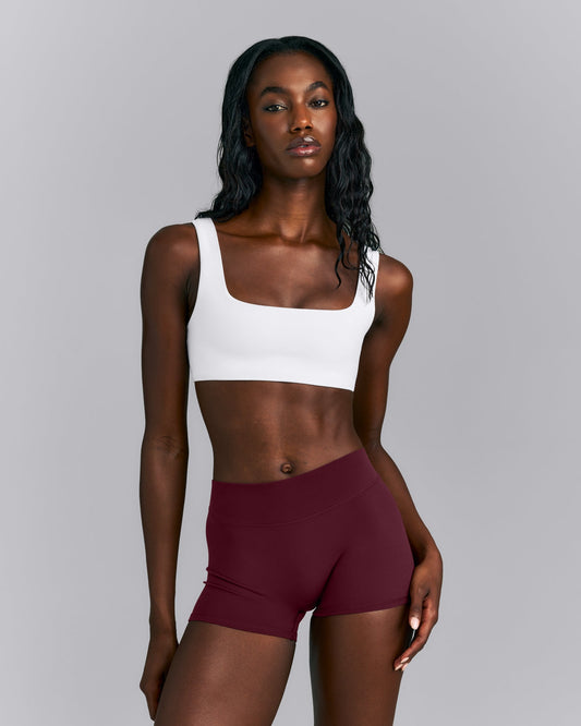 SoftMotion™ Soft Square Neck Sports Bra | White