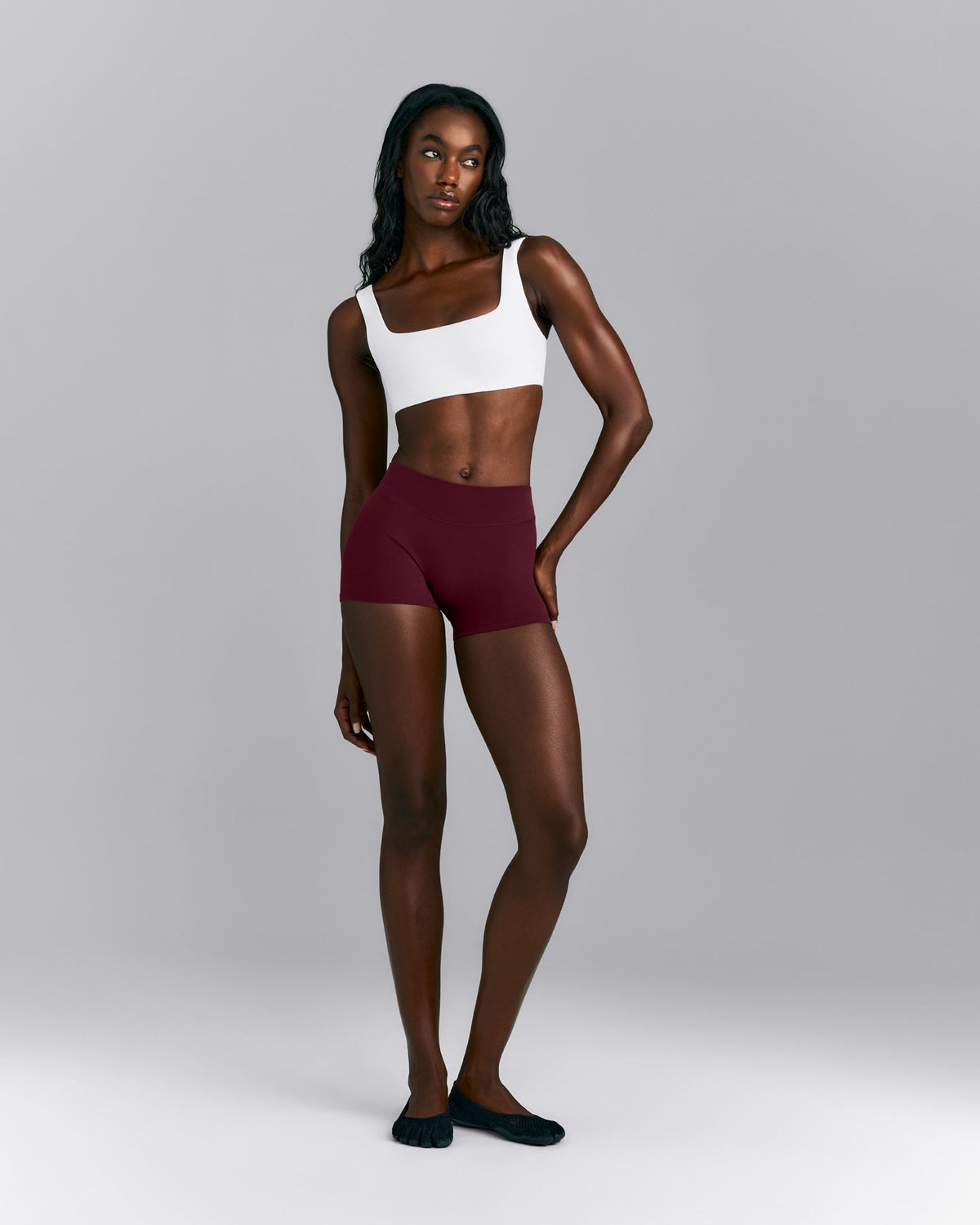 SoftMotion™ Soft Square Neck Sports Bra | White