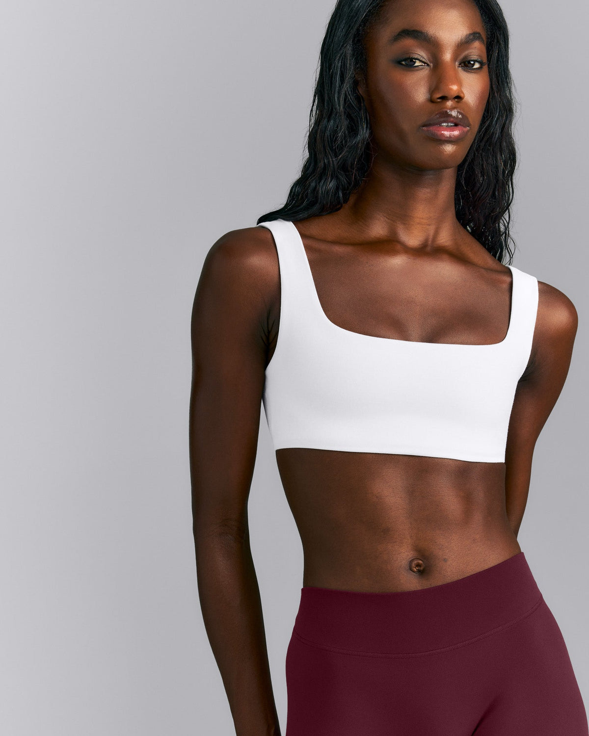 SoftMotion™ Soft Square Neck Sports Bra | White