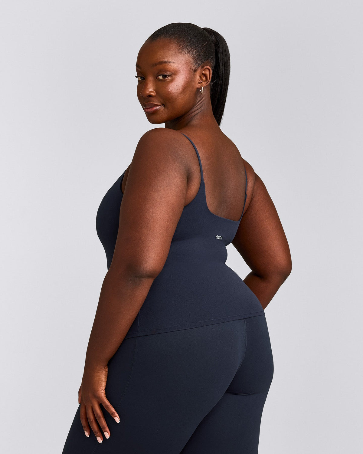 SoftMotion™ Strappy Tank Top with Built in Bra Shelf | True Blue