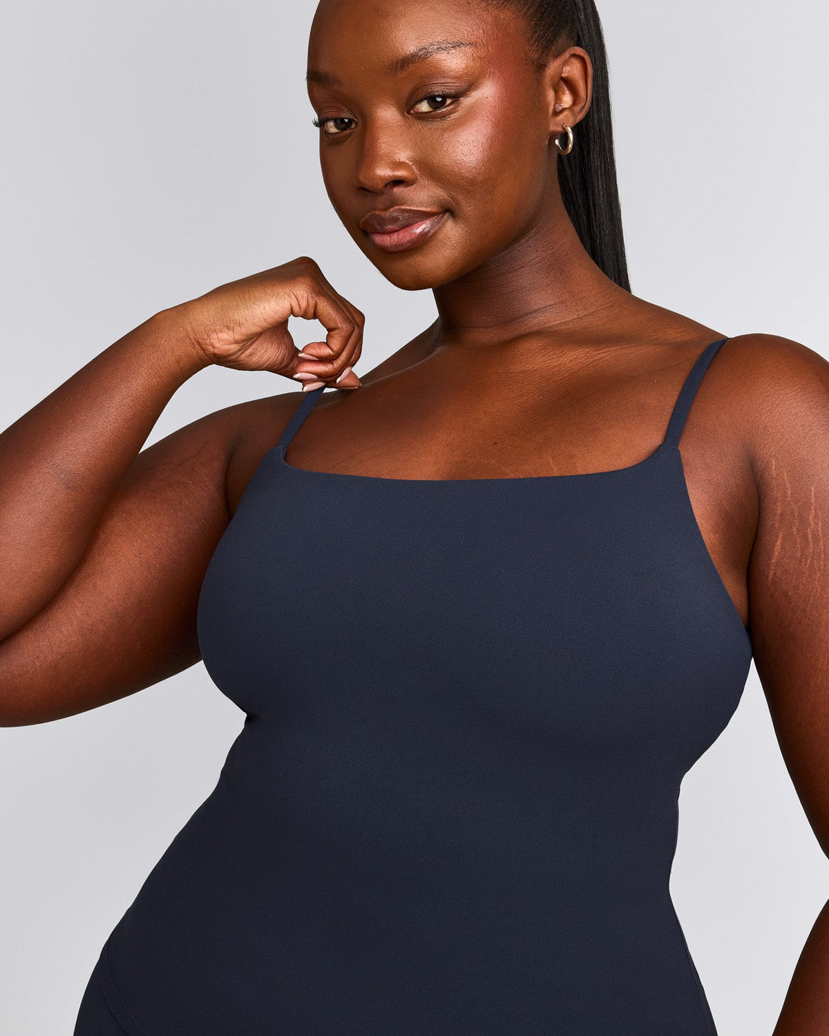 SoftMotion™ Strappy Tank Top with Built in Bra Shelf | True Blue