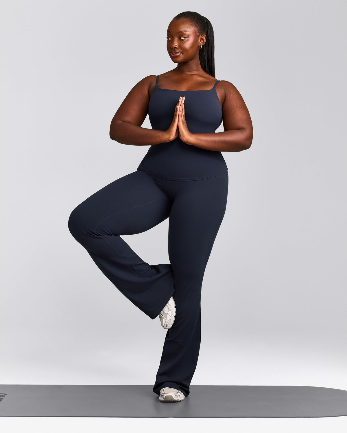 SoftMotion™ Strappy Tank Top with Built in Bra Shelf | True Blue