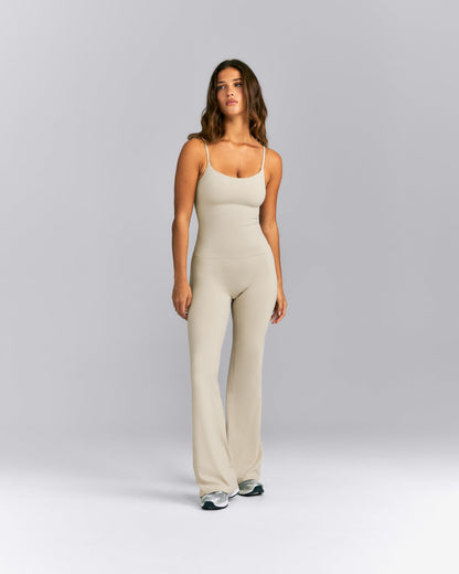 SoftMotion™ Strappy Tank Top with Built in Bra Shelf | Oatmeal