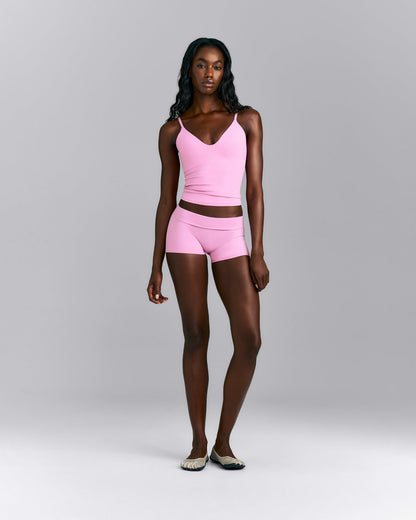 SoftMotion™ Adjustable V Neck Tank Top with Built in Bra Shelf | Rose Pink