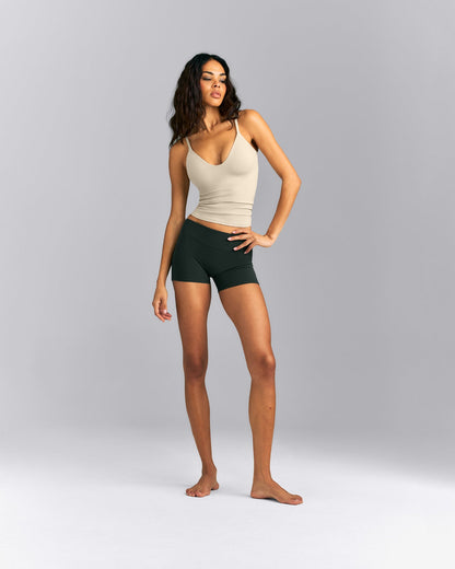 SoftMotion™ Adjustable V Neck Tank Top with Built in Bra Shelf | Oatmeal