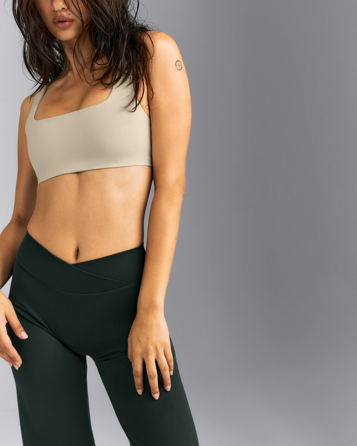 SoftMotion™ Wrap Straight Leg Pants | Emerald Noir