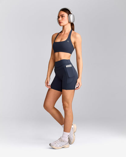 UnifiedMove™ High Waisted Pocket Shorts 6" | True Blue