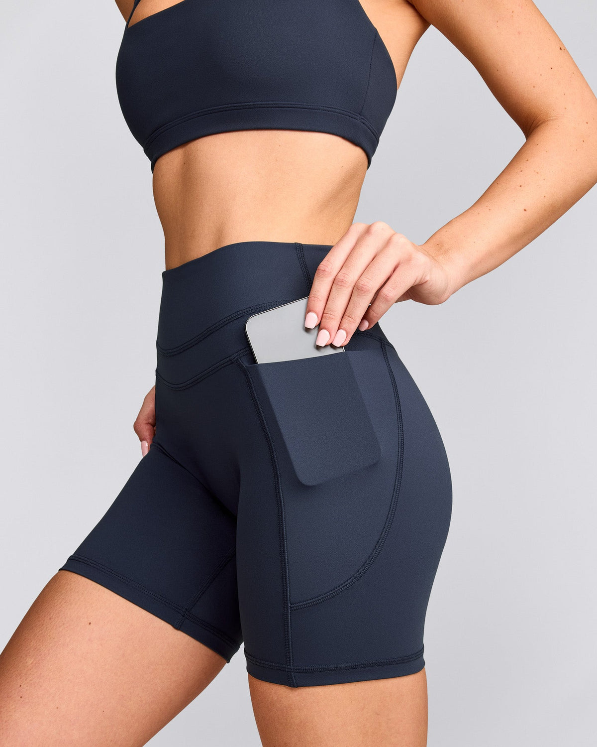 UnifiedMove™ High Waisted Pocket Shorts 6" | True Blue