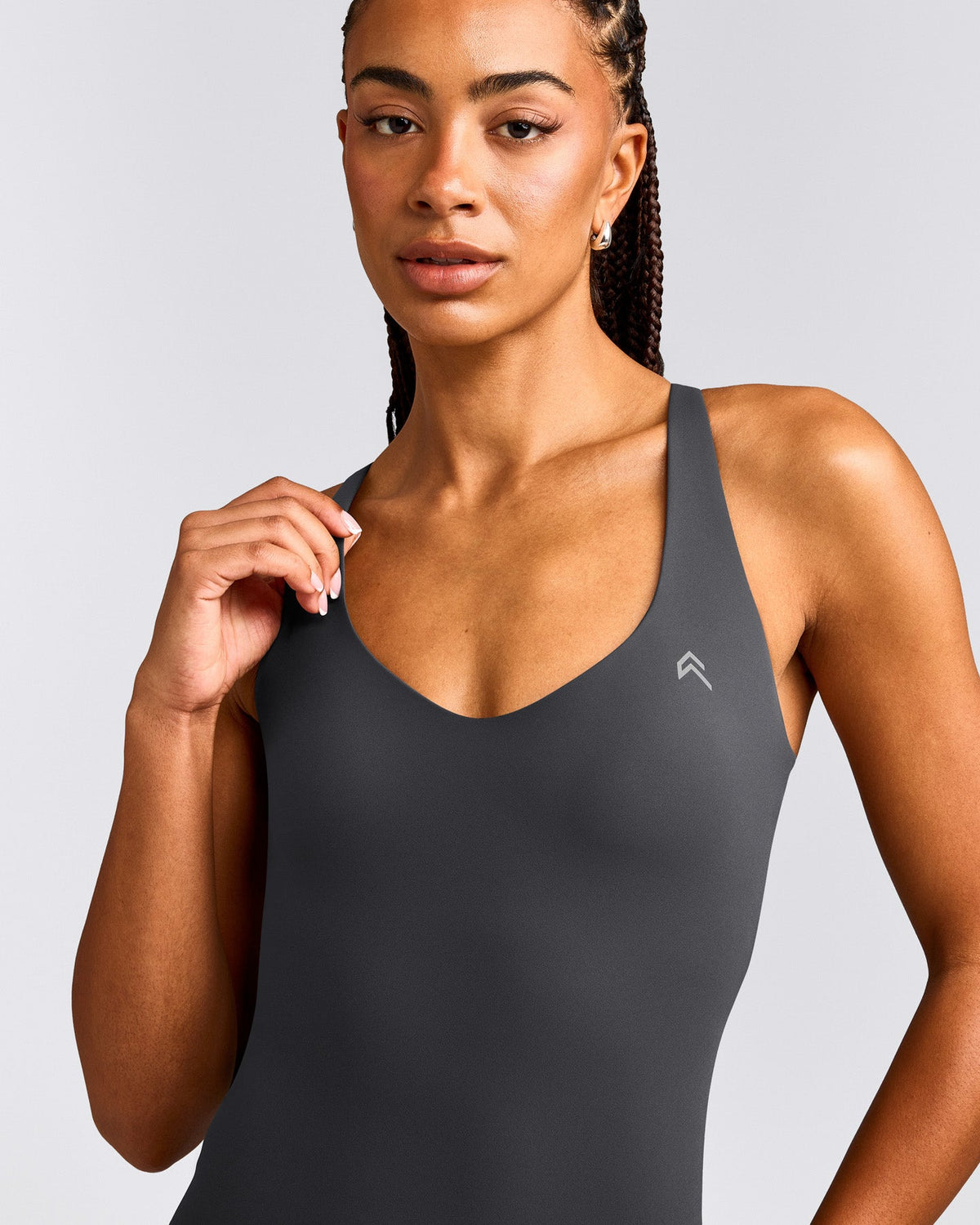 UnifiedMove™ V Neck Cross Back Tank Top | Coal