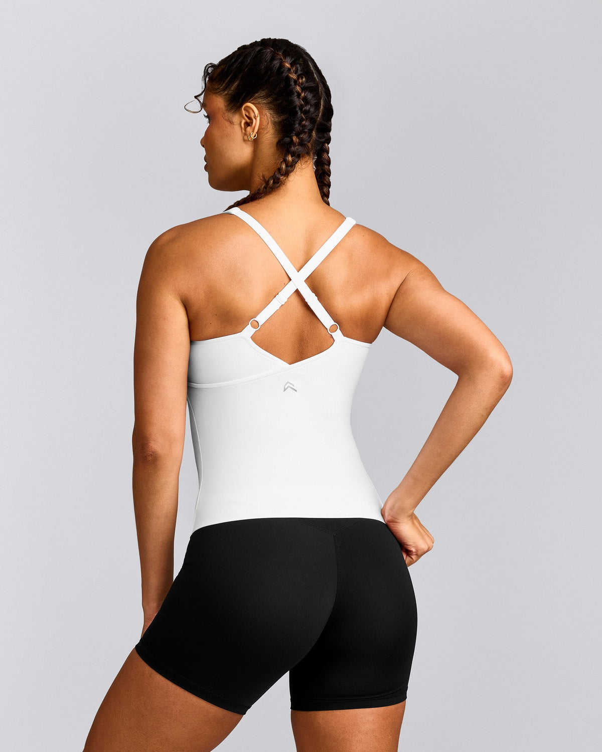 UnifiedMove™ V Neck Cross Back Tank Top | White