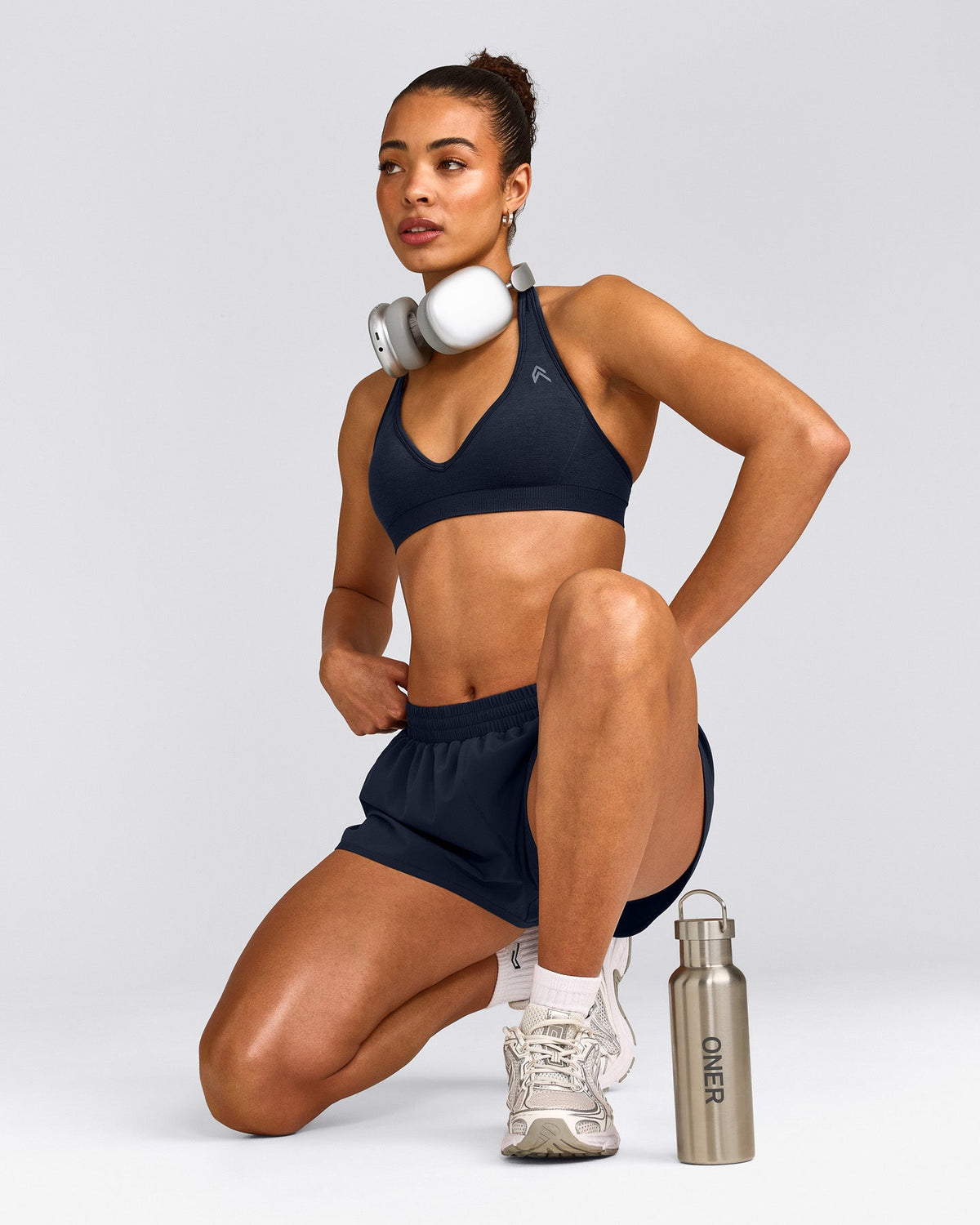 EffortlessLift™ Seamless Halter Neck Sports Bra | True Blue