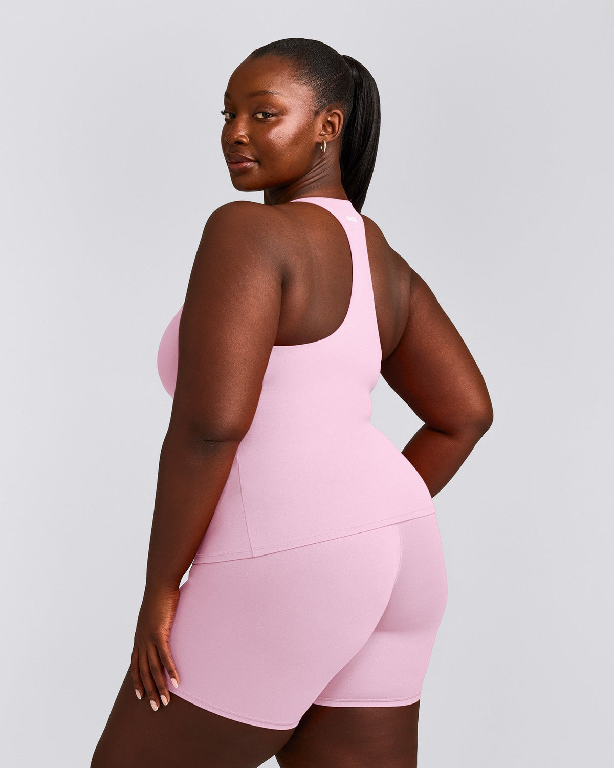 SoftMotion™ Racer Back Tank Top with Built in Bra Shelf | Chalk Pink