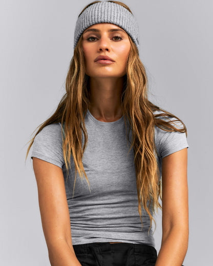 Wool Rib Knit Headband | Gray Marl