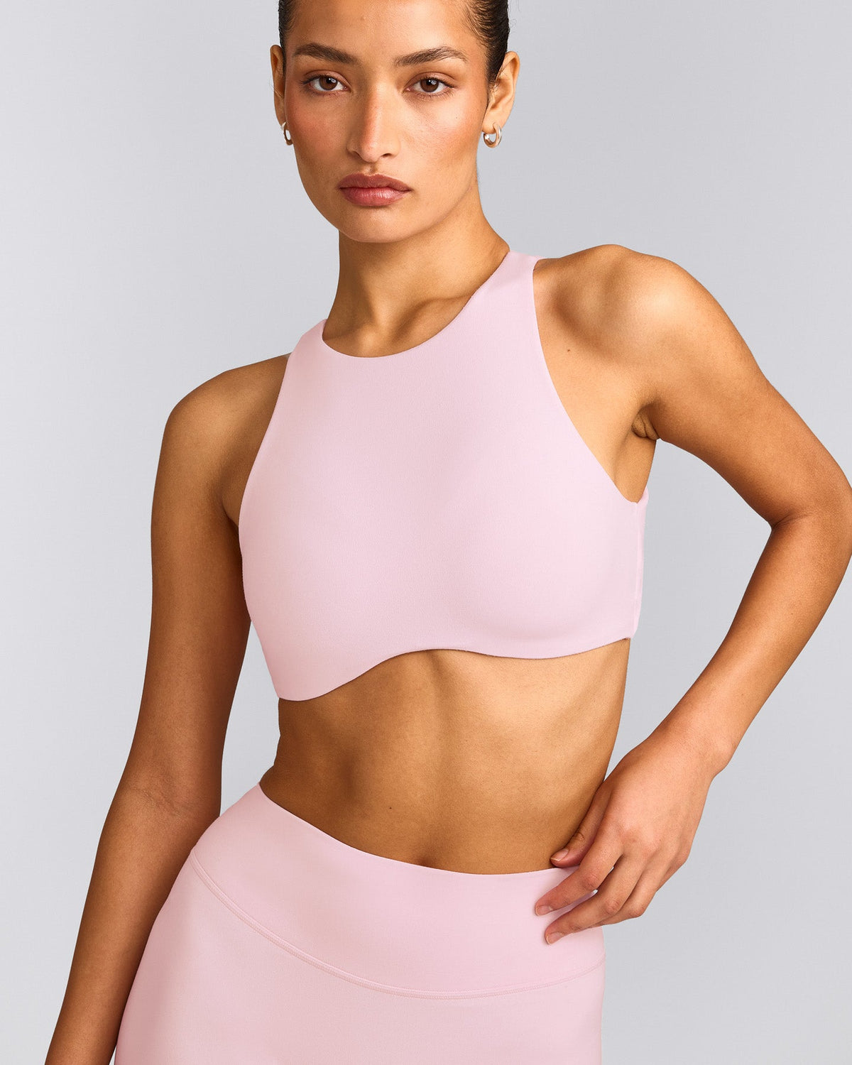 SoftMotion™ High Neck Sports Bra | Soft Girl Pink