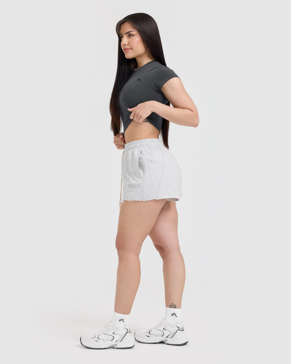 Raw Lounge Oversized Shorts | Light Gray Marl